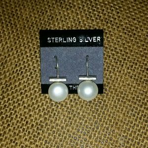 Silpada pearl earrings hook earwire 925 sterling